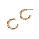 100287, 25MM TWISTED ROUND METAL HOOP EARRING