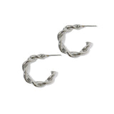 100287, 25MM TWISTED ROUND METAL HOOP EARRING