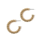 100289, 30MM TWISTED ROUND METAL HOOP EARRING