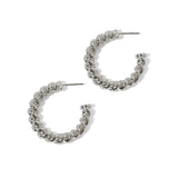 100289, 30MM TWISTED ROUND METAL HOOP EARRING