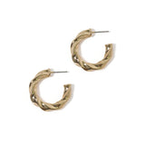 100290, 25MM TWISTED ROUND METAL HOOP EARRING