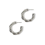 100290, 25MM TWISTED ROUND METAL HOOP EARRING