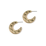 25MM Hammered Moon Metal Earring