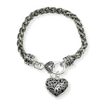 100303, HEART CHARM FILIGREE BRACELET