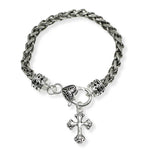 100303, CROSS CHARM FILIGREE BRACELET