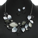 100311, LEAVES ENAMEL ACRYLIC NECKLACE