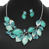 100311, LEAVES ENAMEL ACRYLIC NECKLACE