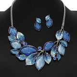 100311, LEAVES ENAMEL ACRYLIC NECKLACE