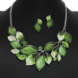 100311, LEAVES ENAMEL ACRYLIC NECKLACE