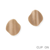 100340, GEOMETRIC METAL CLIP ON EARRING