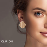 100340, GEOMETRIC METAL CLIP ON EARRING