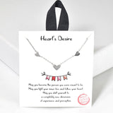 100350, GOLD DIPPED, "HEART'S DESIRE" DAINTY TRIPLE HEART NECKLACE