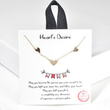 100350, GOLD DIPPED, "HEART'S DESIRE" DAINTY TRIPLE HEART NECKLACE