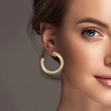 100356, 40MM THICK ROUND HOOP EARRING