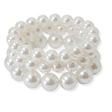 100368, MULTI LAYERED PEARL STRETCH BRACELET SET