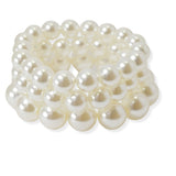 100368, MULTI LAYERED PEARL STRETCH BRACELET SET