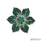 100370, FLOWER CRYSTAL RHINESTONE PIN BROOCH