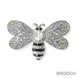 100372, BUMBLE BEE CRYSTAL RHINESTONE PIN BROOCH