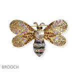 100372, BUMBLE BEE CRYSTAL RHINESTONE PIN BROOCH