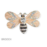 100372, BUMBLE BEE CRYSTAL RHINESTONE PIN BROOCH