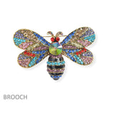 100372, BUMBLE BEE CRYSTAL RHINESTONE PIN BROOCH