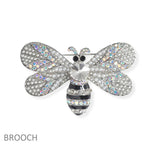 100372, BUMBLE BEE CRYSTAL RHINESTONE PIN BROOCH
