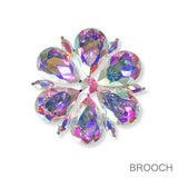 100374, FLOWER RHINESTONE PIN BROOCH