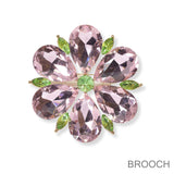 100374, FLOWER RHINESTONE PIN BROOCH