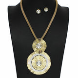 100380, ROUND CRYSTAL RHINESTONE ACCENT NECKLACE