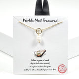 100413, GOLD DIPPED, "WORLD'S MOST TREASURED" DAINTY FRESHWATER PEARL NECKLACE