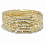 100419, TEXTURED METAL MULTI LAYERED BANGLE BRACELET