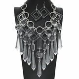 100424, CHANDELIER ACRYLIC STATEMENT NECKLACE