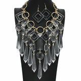 100424, CHANDELIER ACRYLIC STATEMENT NECKLACE