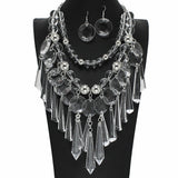 100425, CHANDELIER ACRYLIC STATEMENT NECKLACE