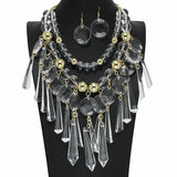 100425, CHANDELIER ACRYLIC STATEMENT NECKLACE