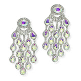 100443, TEARDROP ACCENT CRYSTAL RHINESTONE EVENING EARRING