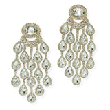 100443, TEARDROP ACCENT CRYSTAL RHINESTONE EVENING EARRING