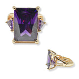 100447, RECTANGLE RHINESTONE STRETCH RING
