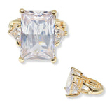 100447, RECTANGLE RHINESTONE STRETCH RING
