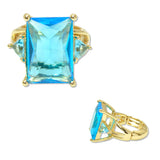 100447, RECTANGLE RHINESTONE STRETCH RING