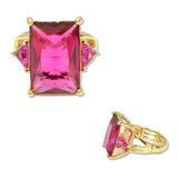 100447, RECTANGLE RHINESTONE STRETCH RING