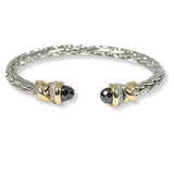 100456, 14K GOLD PLATED, DESIGNER INSPIRED CUBIC ZIRCONIA CUFF BRACELET