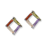 100463, CUBIC ZIRCONIA DESIGNER INSPIRED STUD EARRING