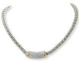 100475, ROUND BARREL CUBIC ZIRCONIA DESIGNER INSPIRED PENDANT NECKLACE
