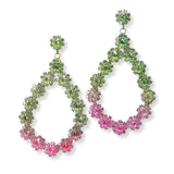 100477, TEARDROP FLOWER CRYSTAL RHINESTONE DANGLE EARRING
