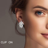 100480, MARQUISE CUBIC ZIRCONIA CLIP ON EARRING