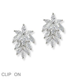 100480, MARQUISE CUBIC ZIRCONIA CLIP ON EARRING