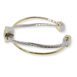 100495, OVAL MICRO PAVE DESIGNER INSPIRED CABLE CUFF BRACELET