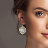 100500, PAVE HEART DESIGNER INSPIRED STUD EARRING