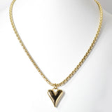 100507, HEART CHARM DESIGNER INSPIRED PENDANT NECKLACE